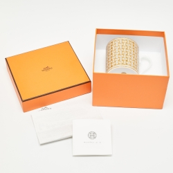 Pre Owned Hermès Gold Mosaique AU 24 Mug