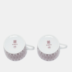 Hermes H Deco Rouge Tea Cup and Saucer Set