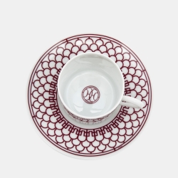 Hermes Rouge H Deco 6 Sets of  Coffee Cup And Saucer