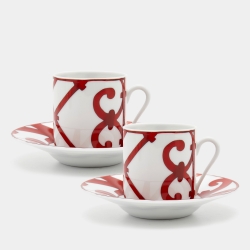 Hermès Balcon du Guadalquivir Tea Cup and Saucer Set of 4