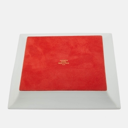 Hermès Rouge Sellier Porcelain Change Tray