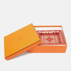 Hermès Rouge Sellier Porcelain Change Tray