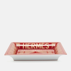 Hermès Rouge Sellier Porcelain Change Tray