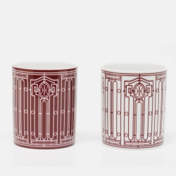 Hermès Rouge Porcelain H Deco Mugs Set of 2 