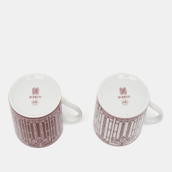 Hermès Rouge Porcelain H Deco Mugs Set of 2 
