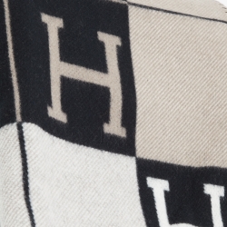 Hermes Black Merino Wool & Cashmere Avalon III Blanket