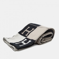 Hermes Black Merino Wool & Cashmere Avalon III Blanket