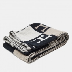 Hermes Black Merino Wool & Cashmere Avalon III Blanket