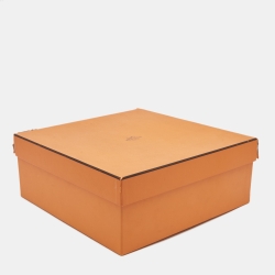 Hermes Orange Wool & Cashmere Throw Blanket