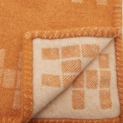 Hermes Orange Wool & Cashmere Throw Blanket