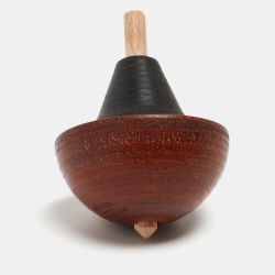 Hermes Brown/Black Oak Wood Spinning Top