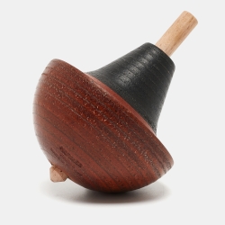 Hermes Brown/Black Oak Wood Spinning Top