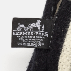 Hermes Black Patterned Wool and Cashmere Avalon Pillow S 