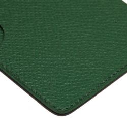Pre Owned Hermes Green Leather Porquerolles Card Case