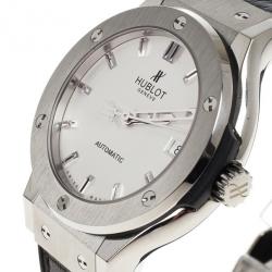 Hublot White Titanium Classic Fusion Unisex Wristwatch 38MM