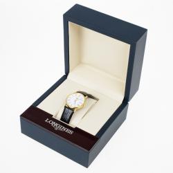 Pre Owned Longines White Gold-Plated Steel Grand La Classique Presence Unisex Wristwatch 34MM