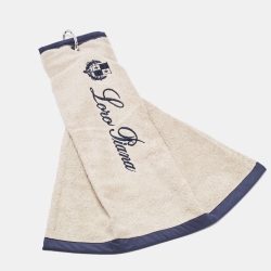 Pre Owned Loro Piana Beige Logo Embroidered Cotton Terry My Golf Towel