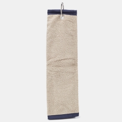 Pre Owned Loro Piana Beige Logo Embroidered Cotton Terry My Golf Towel
