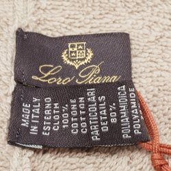 Pre Owned Loro Piana Beige Logo Embroidered Cotton Terry My Golf Towel