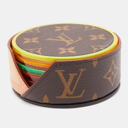 LV Louis Vuitton Round White Drink Coasters with LV Logo for all occasions  made to order Sold in Sets of 10