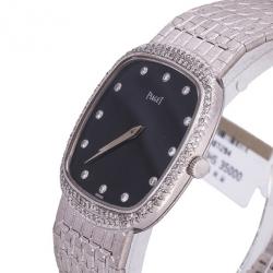 Piaget 18 K White Gold Vintage Unisex Wristwatch 28 MM