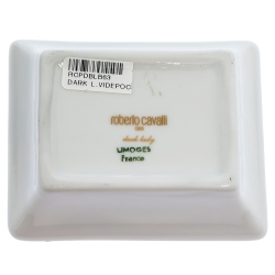 Pre Owned Roberto Cavalli Floral Print Porcelain Mini Ashtray Set