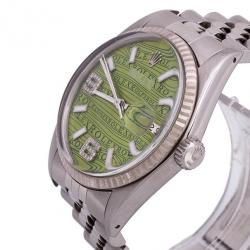Pre Owned Rolex Stainless Steel  Oyster Perpetual DateJust Unisex Wristwatch 36 MM