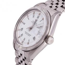 Pre Owned Rolex Stainless Steel Oyster Perpetual Date Unisex Wristwatch 34 MM