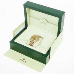 Pre Owned Rolex 18 K Yellow Gold Day Date Unisex Wristwatch 36 MM