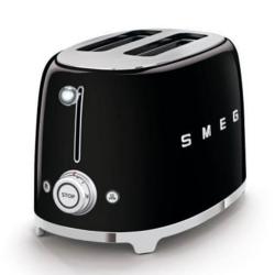Smeg 50's Retro Style Aesthetic 2 Slice Toaster, Black (Available for UAE Customers Only)