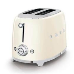 Smeg 50's Retro Style Aesthetic 2 Slice Toaster, Cream (Available for UAE Customers Only)