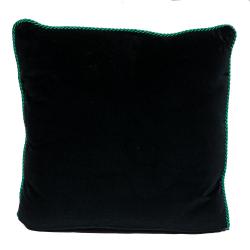 Pre Owned Versace Medusa Green & Black Cotton & Velvet Cushion