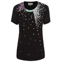 Pre Owned 3.1 Phillip Lim Black Embellished Cotton T-Shirt XS