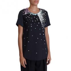 Pre Owned 3.1 Phillip Lim Black Embellished Cotton T-Shirt XS