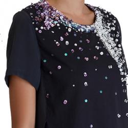 Pre Owned 3.1 Phillip Lim Black Embellished Cotton T-Shirt XS