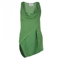 مملوكة مسبقًا توب 3.1 فيليب ليم شيفون أخضر باروت طبقات بلا أكمام S