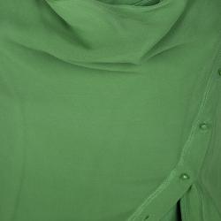 مملوكة مسبقًا توب 3.1 فيليب ليم شيفون أخضر باروت طبقات بلا أكمام S