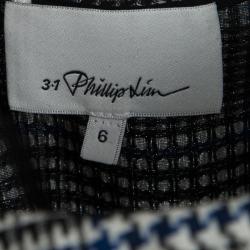 Pre Owned فستان 3.1 فيليب ليم صوف رصاصي نمط كاروهات بشراشيب بلا أكمام M