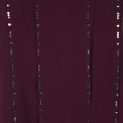 Pre Owned توب تونيك 3.1 فيليب ليم بلا أكمام مزخرف حرير عنابي XS