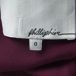 Pre Owned توب تونيك 3.1 فيليب ليم بلا أكمام مزخرف حرير عنابي XS