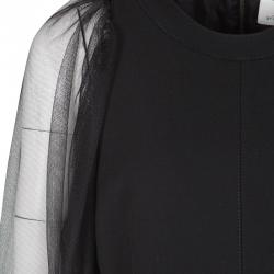 Pre Owned 3.1 Phillip Lim Black Sheer Sleeve Detail High Low Top L
