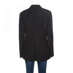 Pre Owned 3.1 Phillip Lim Black Jute and Silk Blend Double Breasted Blazer M