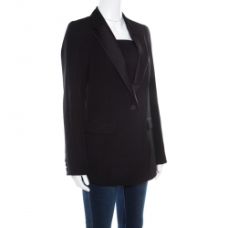 Pre Owned 3.1 Phillip Lim Black Wool Satin Trim Classic Tuxedo Blazer S
