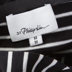 Pre Owned توب 3.1 فيليب ليم مقلم تفريغات بالأكمام مزين برباط مونوكرمي M