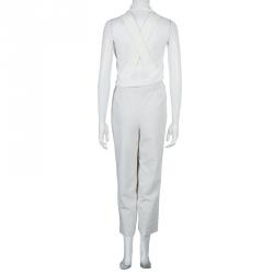 مملوكة مسبقًا 3.1 Phillip Lim Cream and Beige Halter Crossback Jumpsuit XS