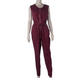 Pre Owned 3.1 Phillip Lim Burgundy Drawstring Jumpsuit M