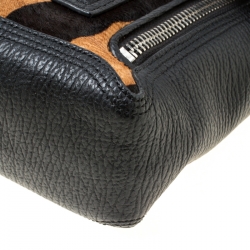 Pre Owned 3.1 Phillip Lim Black/Brown Leather and Calfhair Mini Pashli Top Handle Bag