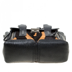 Pre Owned 3.1 Phillip Lim Black/Brown Leather and Calfhair Mini Pashli Top Handle Bag