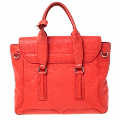 Pre Owned حقيبة 3.1 فيليب ليم بيشلي متوسطة جلد برتقالية