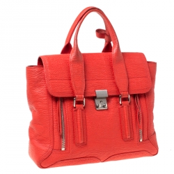 Pre Owned حقيبة 3.1 فيليب ليم بيشلي متوسطة جلد برتقالية